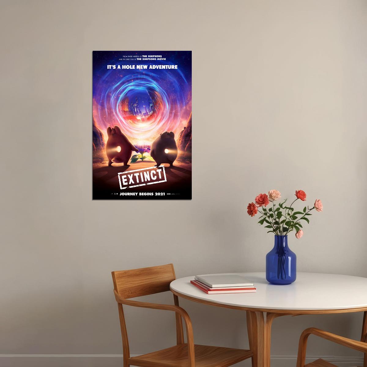 Extinct 2021 Movie The End Is Just Begin Action Poster Wall Art Print Home Wall Decor