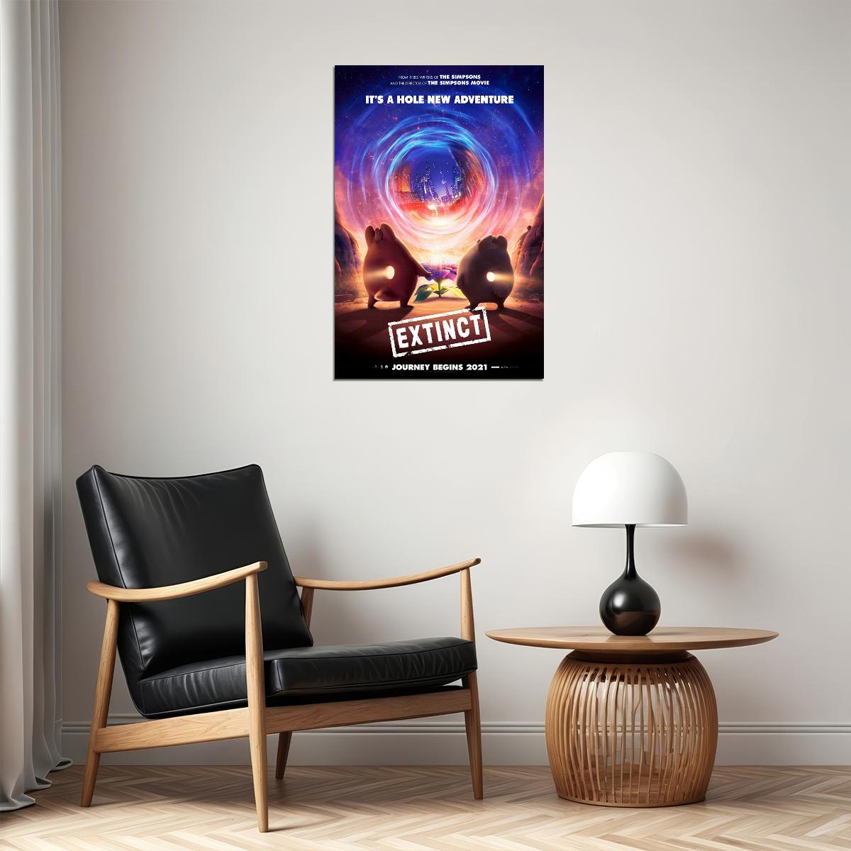 Extinct 2021 Movie The End Is Just Begin Action Poster Wall Art Print Home Wall Decor