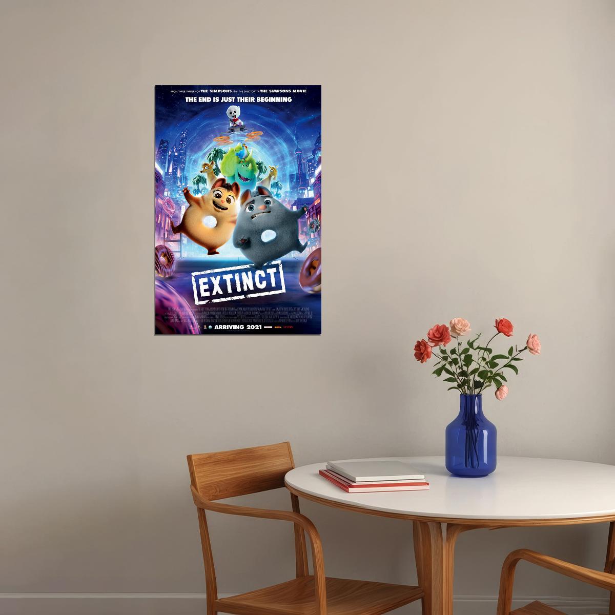 Extinct 2021 Movie The End Is Just Begin Comedy Poster Wall Art Print Home Wall Decor - xonomax