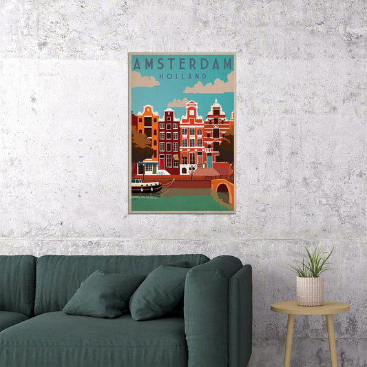 Amsterdam Netherlands Old Advertisement Poster Wall Art Print Home Wall Decor - xonomax