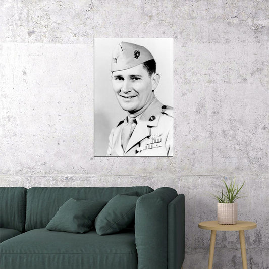 Pilot Joe Foss Marine Corps Major Vintage Poster Wall Art Print Home Wall Decor - xonomax