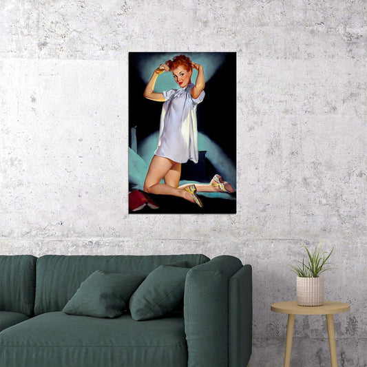 Quick Change Vintage Style Elvgren Girl On The Bed Poster Wall Art Print Home Wall Decor - xonomax