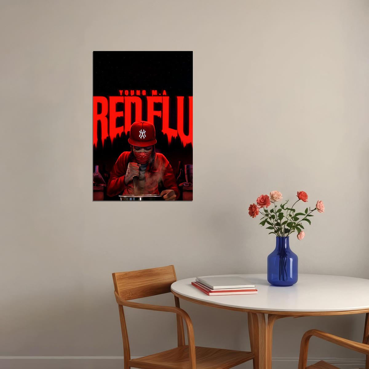 Young M.a Red Flu Musician Entrepreneur Poster Wall Art Print Home Wall Decor - xonomax