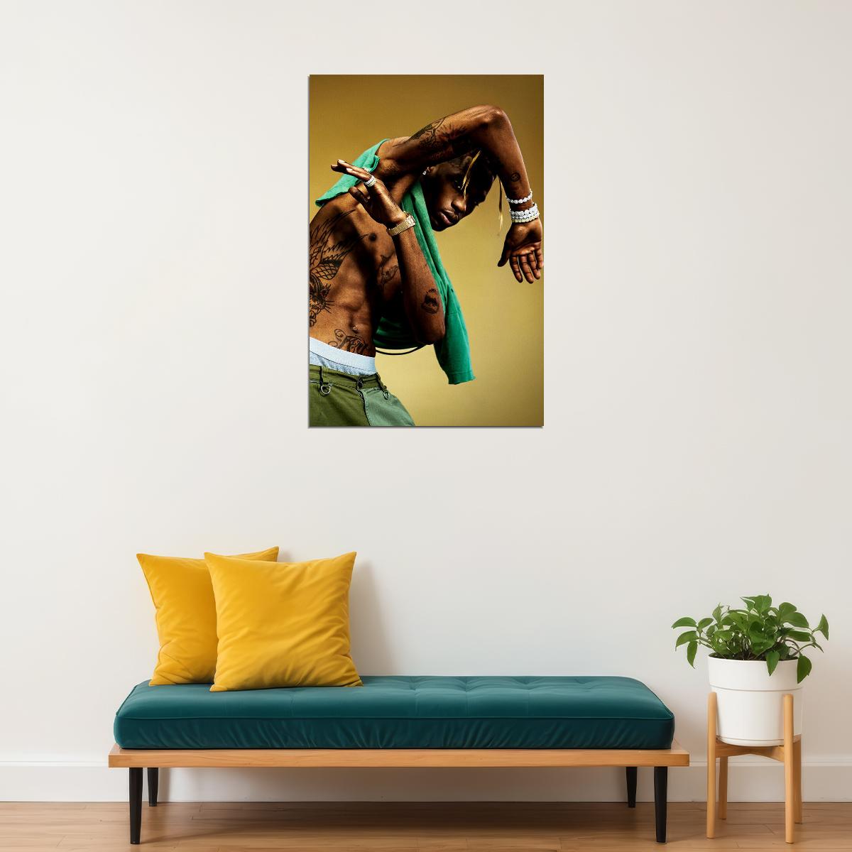 Travis Scott Rap Hip Hop Music Famous Singer Poster Wall Art Print Home Wall Decor - xonomax