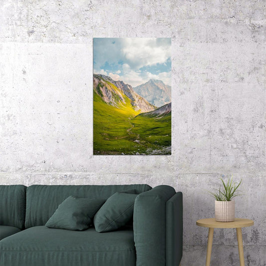 Snowy Mountain Landscape Under The Sky Poster Wall Art Print Home Wall Decor - xonomax
