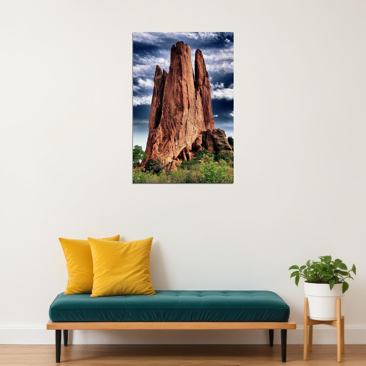 Pike's Peak From Garden Of The Gods Poster Wall Art Print Home Wall Decor - xonomax