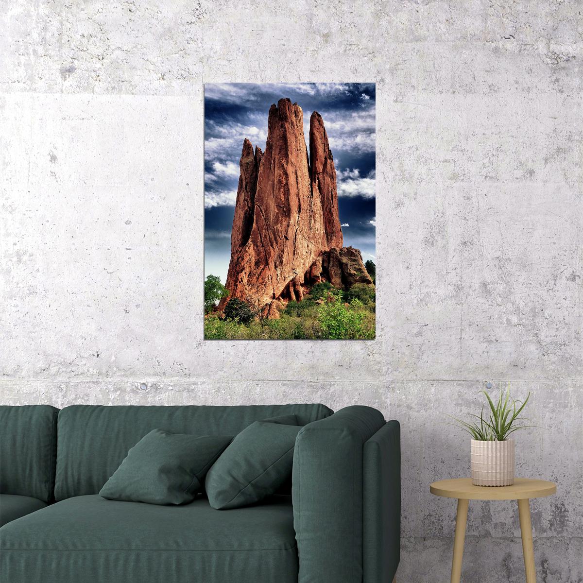 Pike's Peak From Garden Of The Gods Poster Wall Art Print Home Wall Decor - xonomax