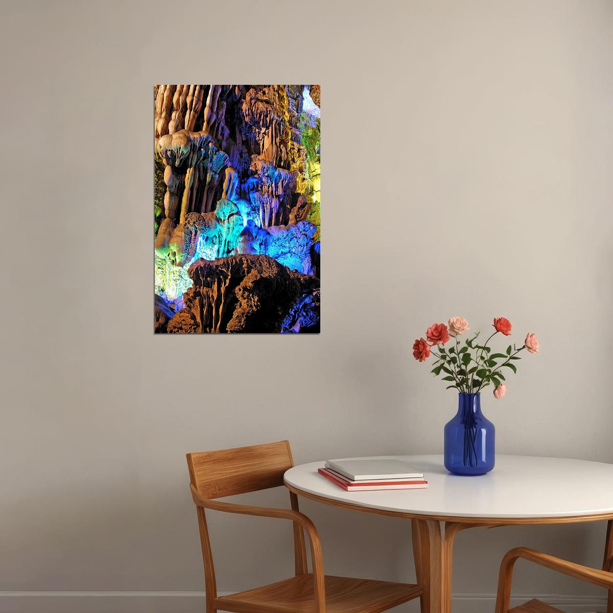 Reed Flute Cave Guanxi Province Touristy Poster Wall Art Print Home Wall Decor - xonomax