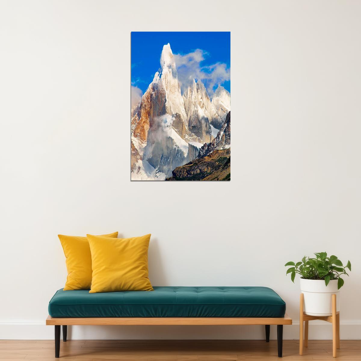 Chile Mountain Peaks Under The Sky Poster Wall Art Print Home Wall Decor - xonomax