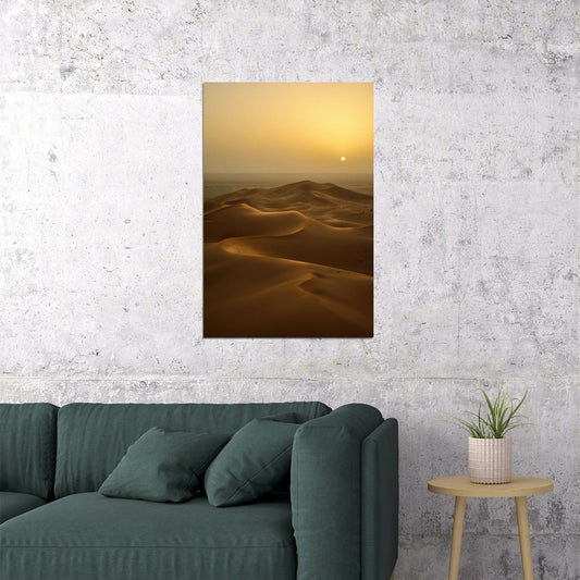 Sunset In Desert Landscape Nature Poster Wall Art Print Home Wall Decor - xonomax