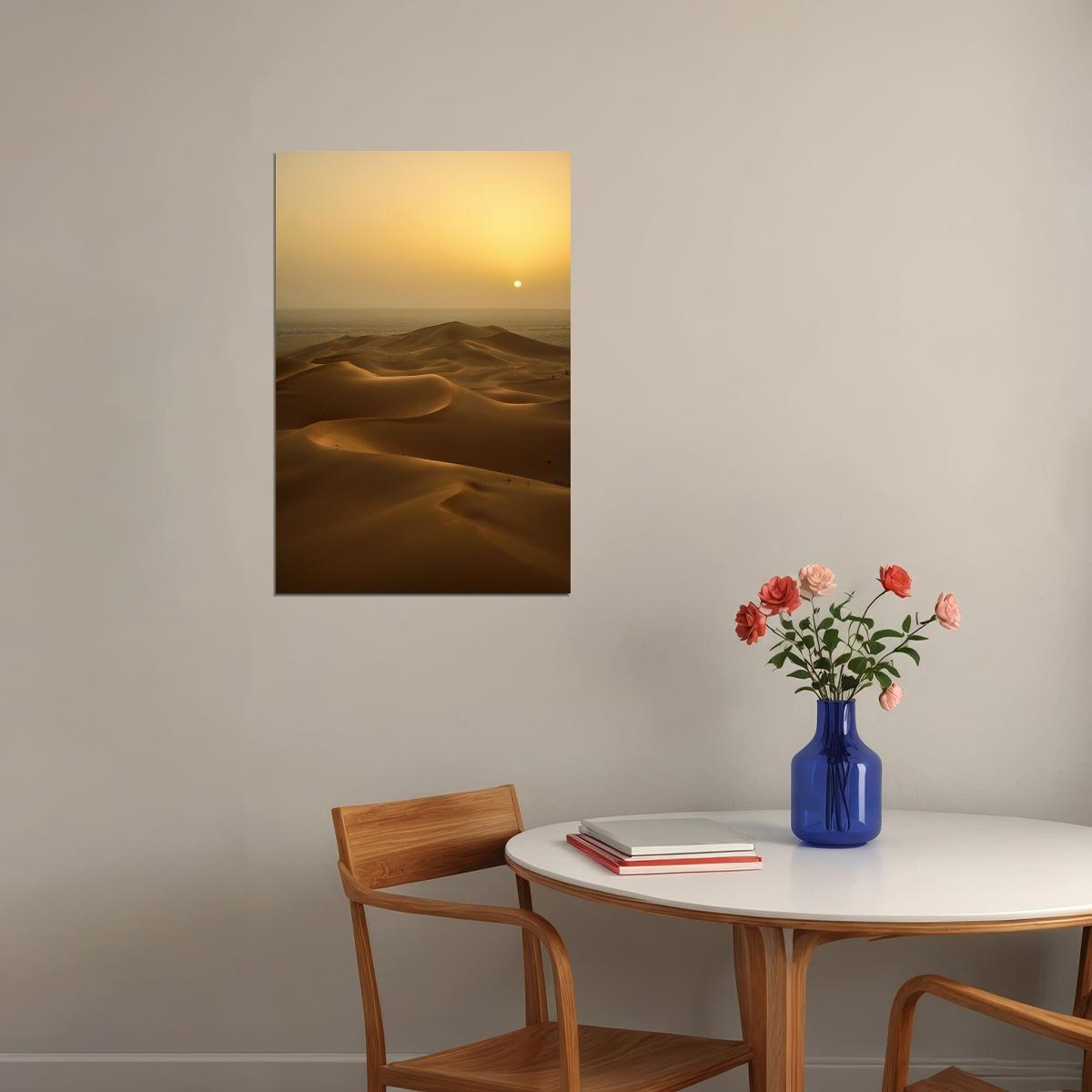 Sunset In Desert Landscape Nature Poster Wall Art Print Home Wall Decor - xonomax