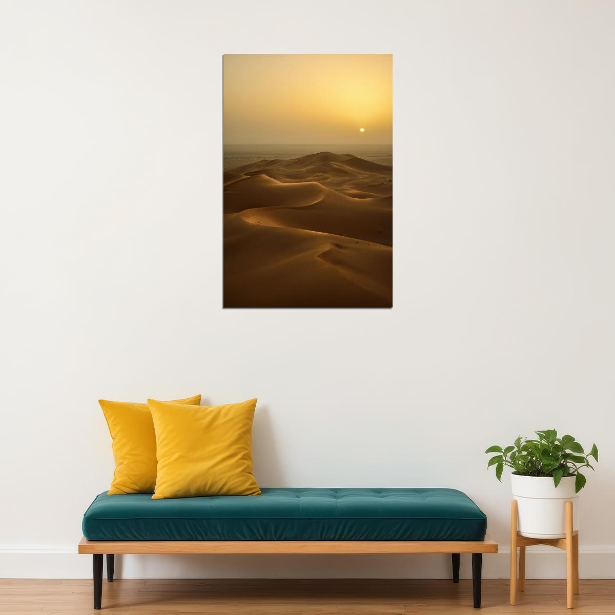 Sunset In Desert Landscape Nature Poster Wall Art Print Home Wall Decor - xonomax