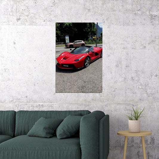 Ferrari La Ferrari Aperta Land Vehicle Landscape Poster Wall Art Print Home Wall Decor - xonomax