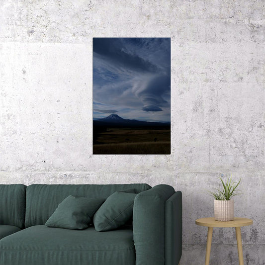 Under The Round Cloud Mount Shasta Landscape Poster Wall Art Print Home Wall Decor - xonomax