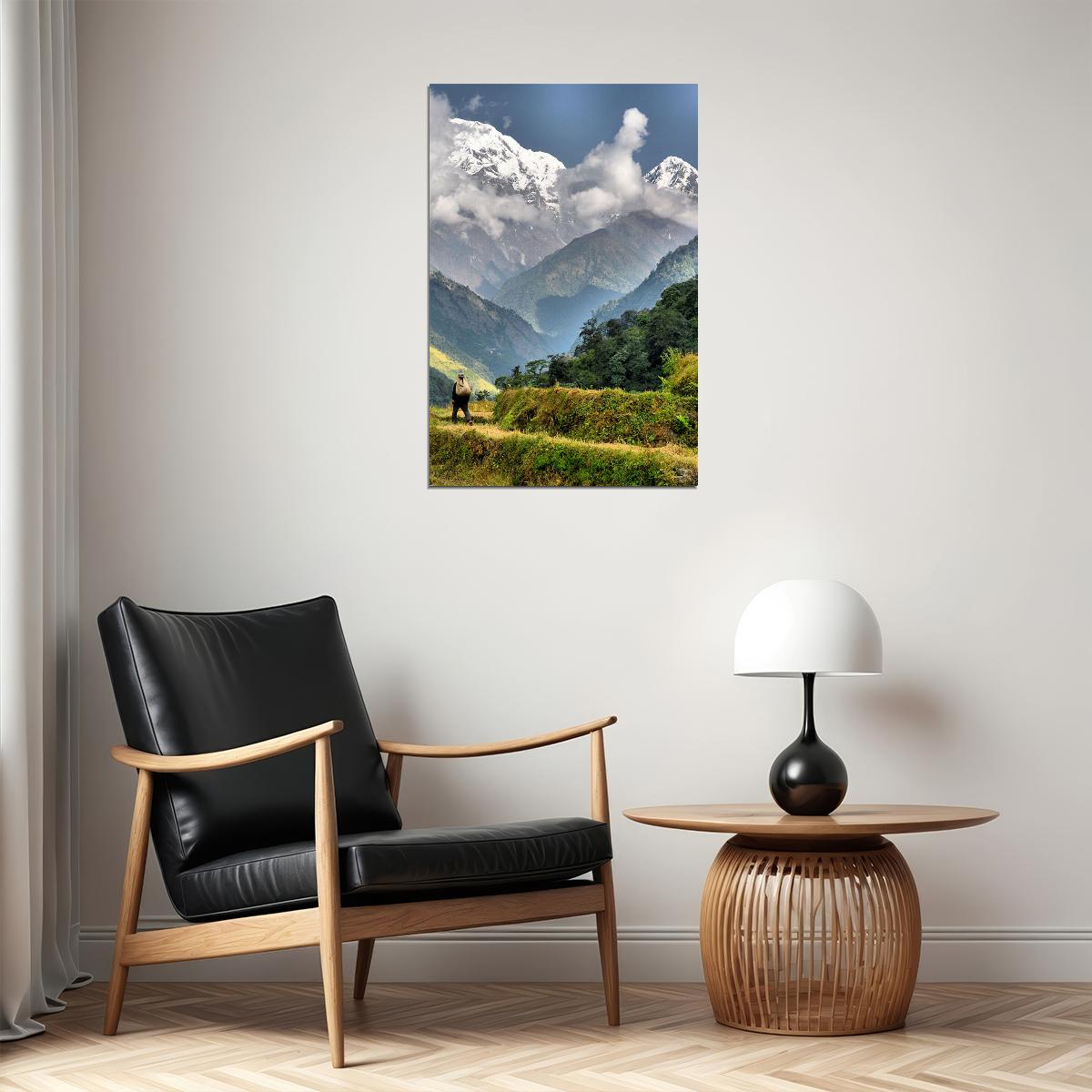 Summer Green Valley In The Himalayas Nature Poster Wall Art Print Home Wall Decor - xonomax