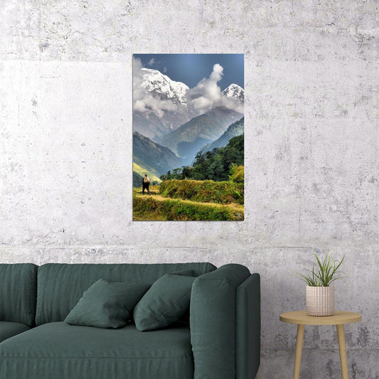 Summer Green Valley In The Himalayas Nature Poster Wall Art Print Home Wall Decor - xonomax
