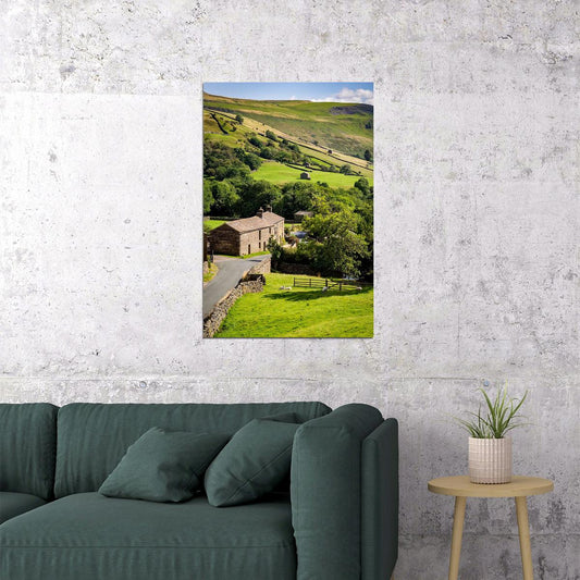 Rolling Yorkshire Farmland Farming Poster Wall Art Print Home Wall Decor - xonomax