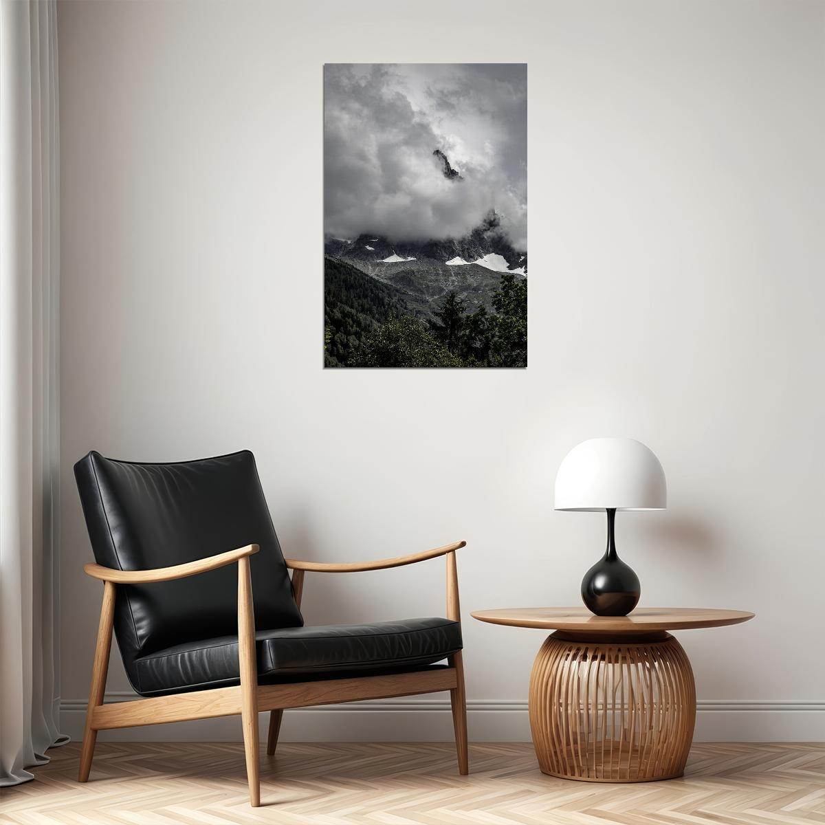 Noon Clouds Over Mount Jackson And Mount Fulsilade Poster Wall Art Print Home Wall Decor - xonomax
