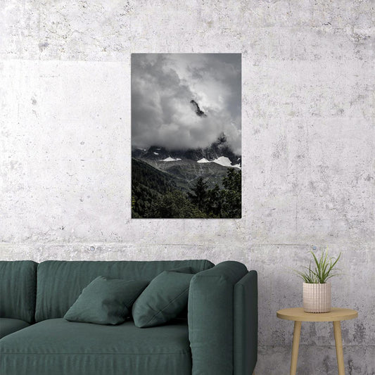 Noon Clouds Over Mount Jackson And Mount Fulsilade Poster Wall Art Print Home Wall Decor - xonomax