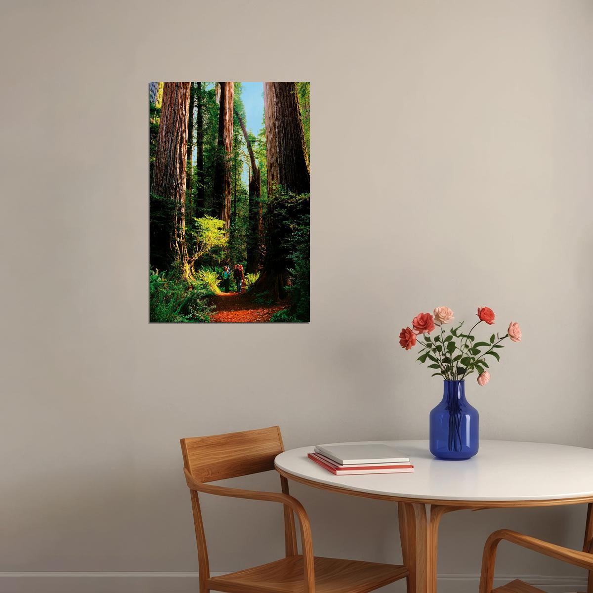 Detail Of Redwood Bark Forest Landscape Poster Wall Art Print Home Wall Decor - xonomax