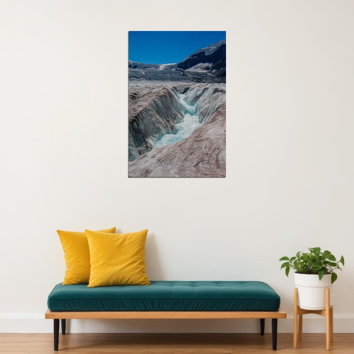 Alberta's Athabasca Glacier Landscape Mountains Poster Wall Art Print Home Wall Decor - xonomax
