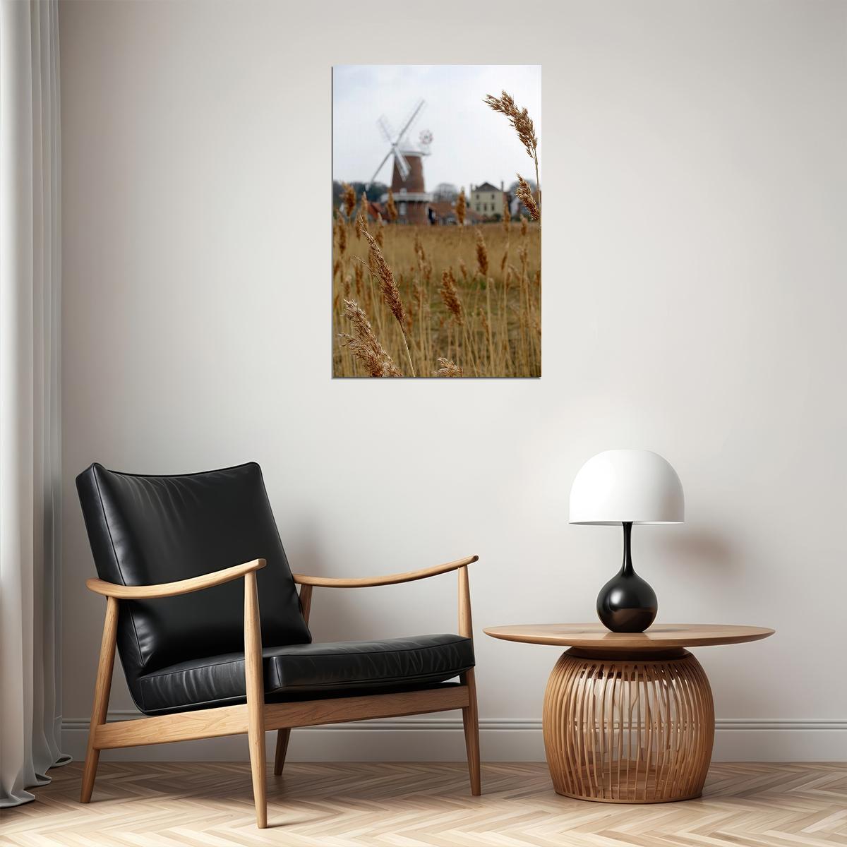 Wheat Grasses Await Approaching Combine At Harvest Poster Wall Art Print Home Wall Decor - xonomax
