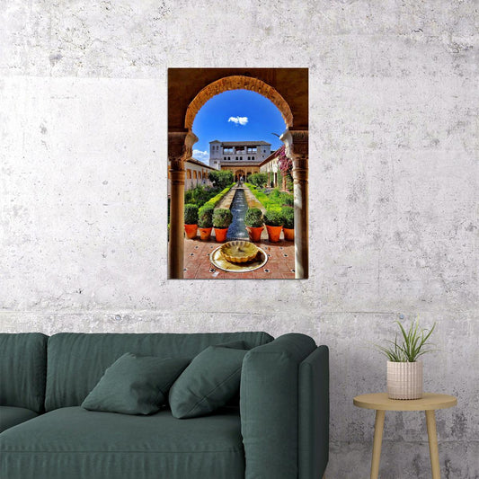 The Alhambra Palace In Granada Landscape Poster Wall Art Print Home Wall Decor - xonomax
