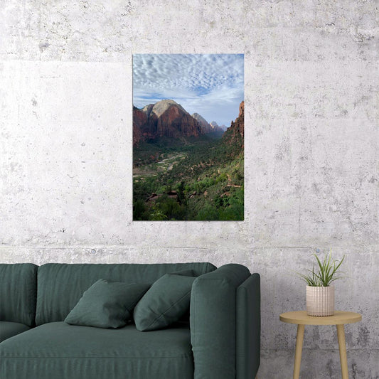 Zion National Park Overlooking The Town Of Rockville Utah Poster Wall Art Print Home Wall Decor - xonomax
