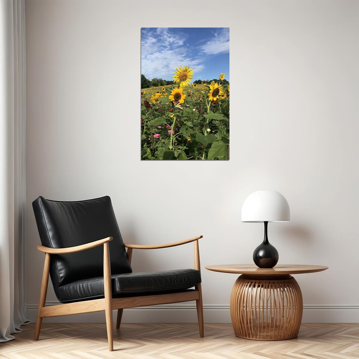 Sunflower Field Landscape Photograph Poster Wall Art Print Home Wall Decor - xonomax