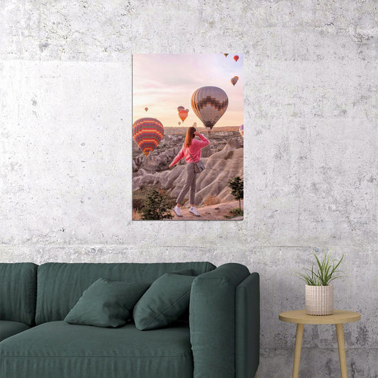 Hot Air Balloons In Monument Valley Landscape Poster Wall Art Print Home Wall Decor - xonomax