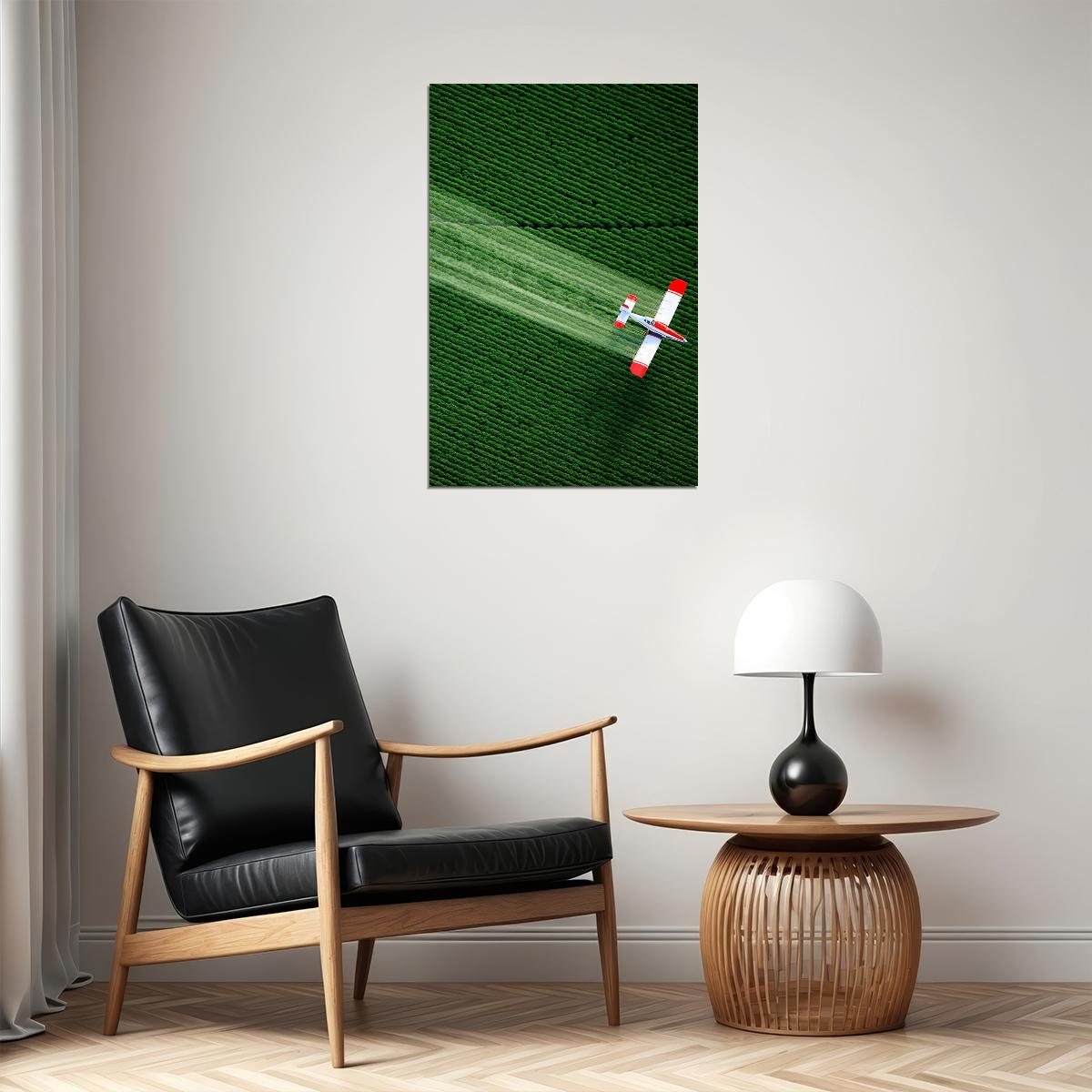 Crop-duster Flying Over Fields Garden Poster Wall Art Print Home Wall Decor - xonomax