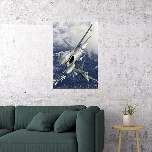 Fighter Pilot Flies An F-16 Falcon Aircraft Poster Wall Art Print Home Wall Decor - xonomax