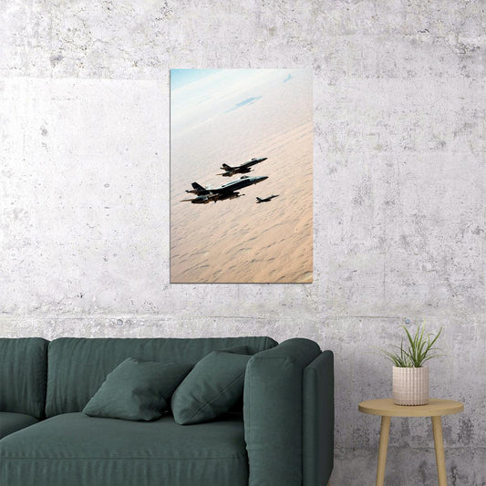 F-18 Hornet Over The Desert Aircraft Poster Wall Art Print Home Wall Decor - xonomax