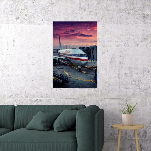 Airplane Airlines Boeing 767 Jet Transport Poster Wall Art Print Home Wall Decor - xonomax