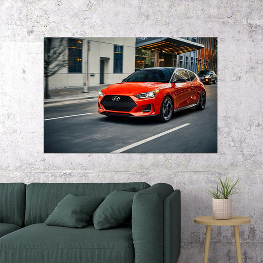 Hyundai Veloster Turbo Sports Car Vehicle Poster Wall Art Print Home Wall Decor - xonomax