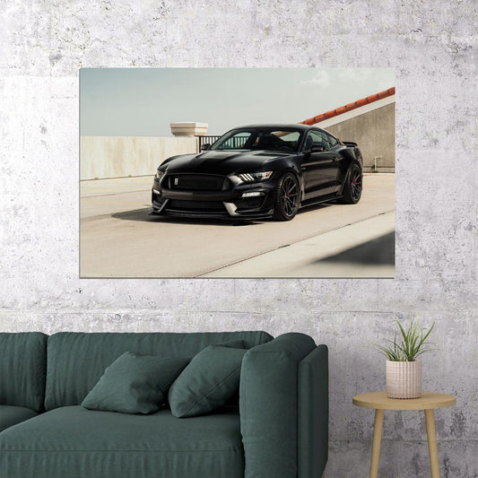 Black Ford Mustang Classic Car Sports Car Poster Wall Art Print Home Wall Decor - xonomax