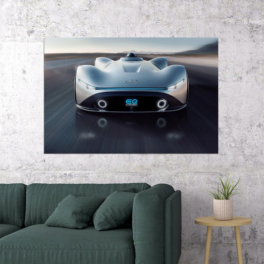 Mercedes Benz Vision Eq Silver Arrow Luxury Car Poster Wall Art Print Home Wall Decor - xonomax