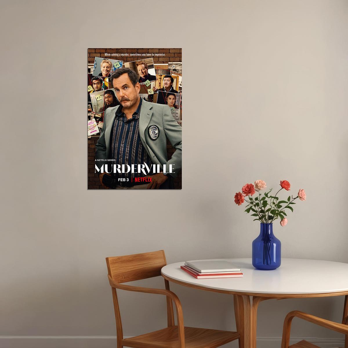 Murderville Movie Comedy Crime Mystery Poster Wall Art Print Home Wall Decor