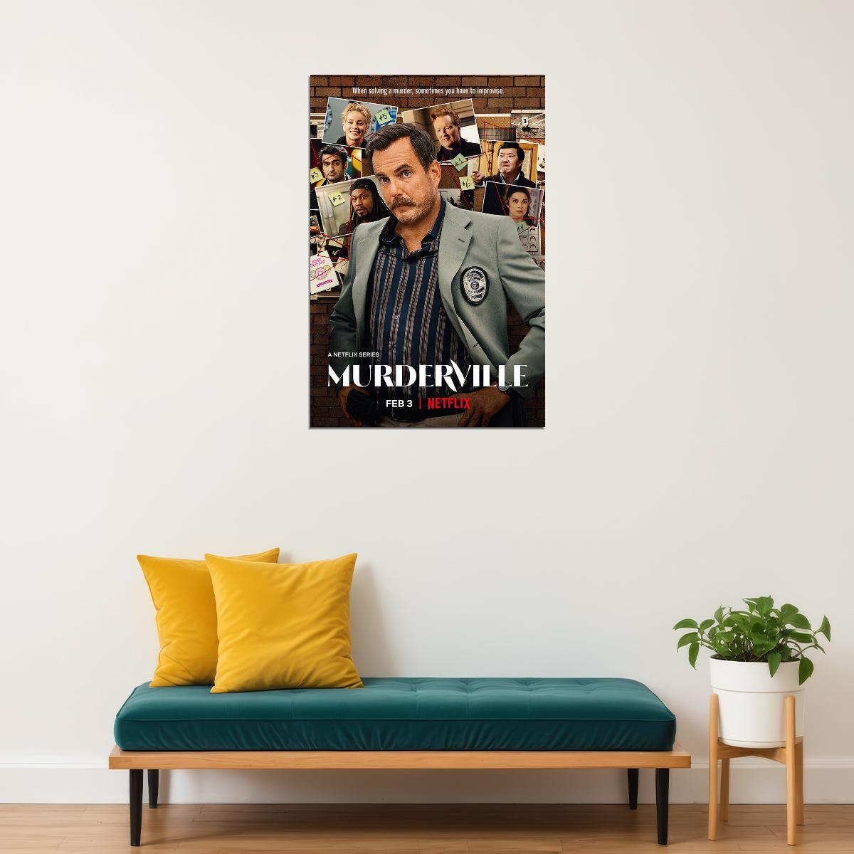 Murderville Movie Comedy Crime Mystery Poster Wall Art Print Home Wall Decor