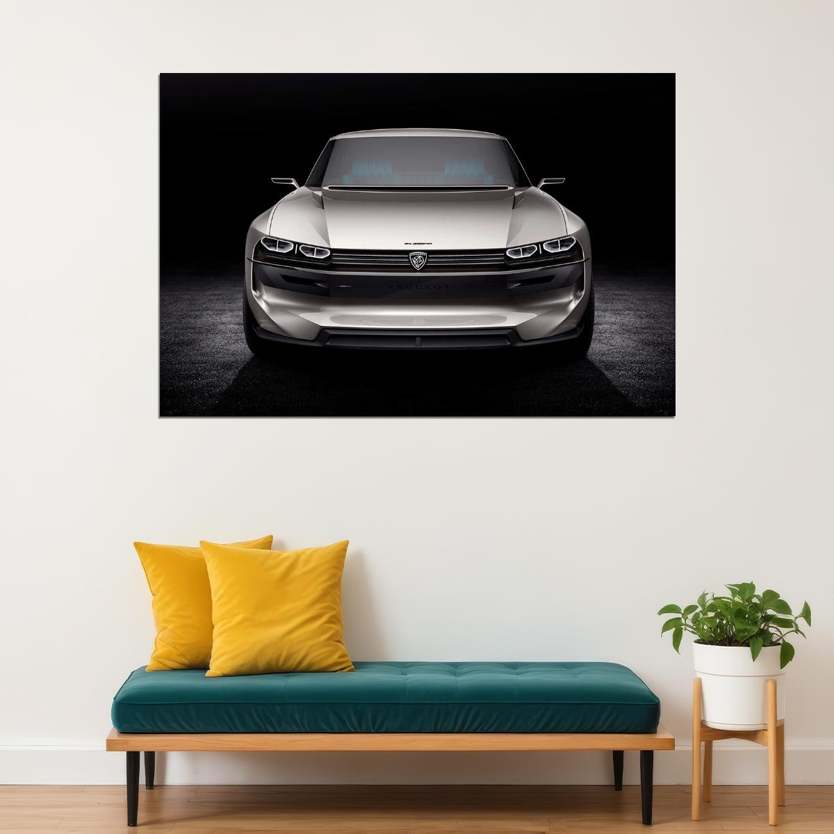 Peugeot E Legend Concept Sports Car Luxurt Car Poster Wall Art Print Home Wall Decor - xonomax