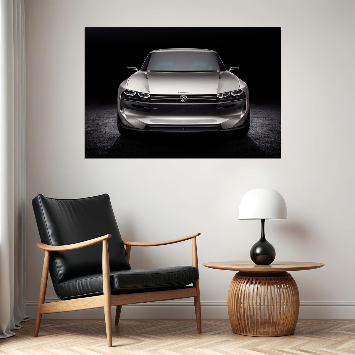 Peugeot E Legend Concept Sports Car Luxurt Car Poster Wall Art Print Home Wall Decor - xonomax
