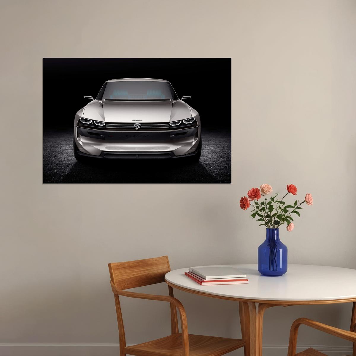 Peugeot E Legend Concept Sports Car Luxurt Car Poster Wall Art Print Home Wall Decor - xonomax
