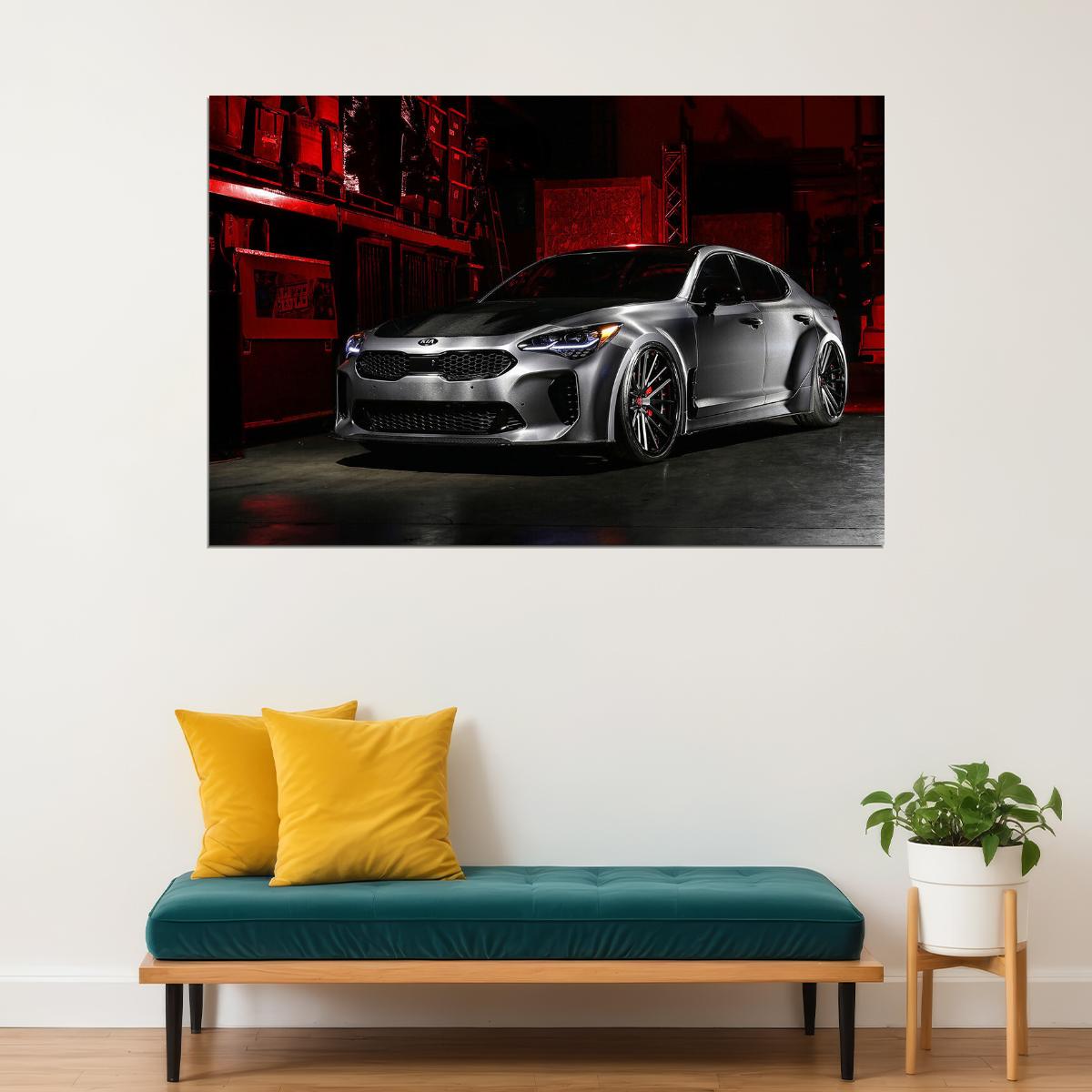 Dub Kia Stinger G Sports Car Luxury Car Poster Wall Art Print Home Wall Decor - xonomax