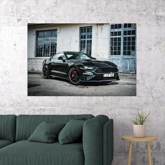 Ford Mustang Bullitt Classic Car Desing Car Poster Wall Art Print Home Wall Decor - xonomax