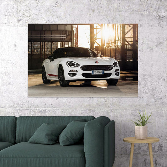 Fiat 124 Spider S Design Sports Car Auto Poster Wall Art Print Home Wall Decor - xonomax