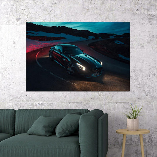 Mercedes Amg Gt C Classic Car Luxury Car Poster Wall Art Print Home Wall Decor - xonomax