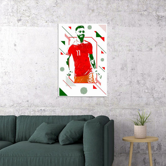 Bruno Fernandes Portugal Soccer Player Sports Poster Wall Art Print Home Wall Decor - xonomax