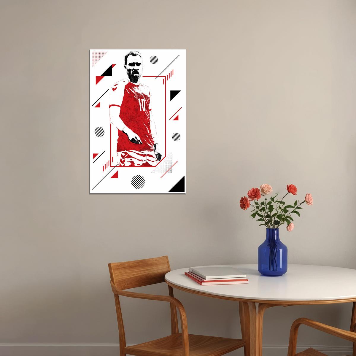 Christian Eriksen Belgian Football Soccer Athlete Poster Wall Art Print Home Wall Decor - xonomax