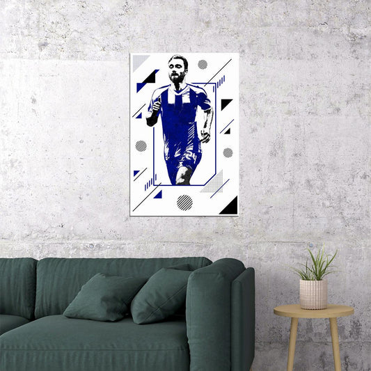 Christian Eriksen Belgian Football Soccer Player Poster Wall Art Print Home Wall Decor - xonomax