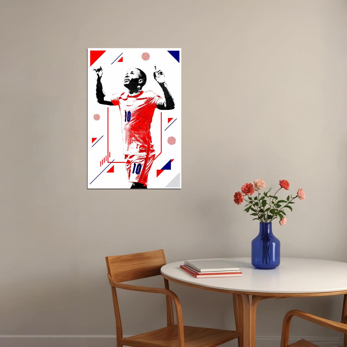 Raheem Sterling British Football Player Sports Poster Wall Art Print Home Wall Decor - xonomax